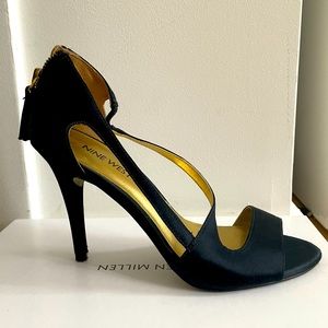 Nine West Satin Heeled Sandals Formal/Black Tie